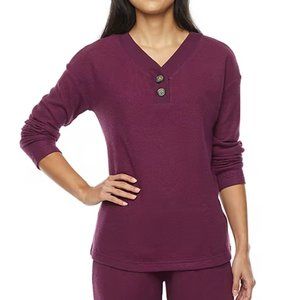 Ambrielle Womens Long Sleeve V Neck Pajama Top - Size XL sleep top
